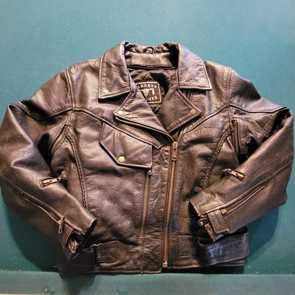 Womens vintage leather motorcycle jacket